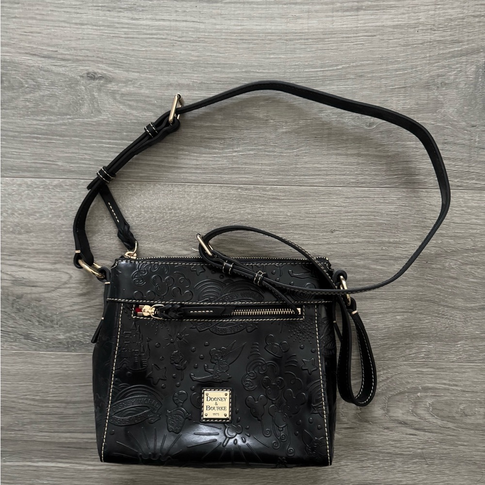Disneyland Dooney & Bourke Black Embossed Crossbody Bag
